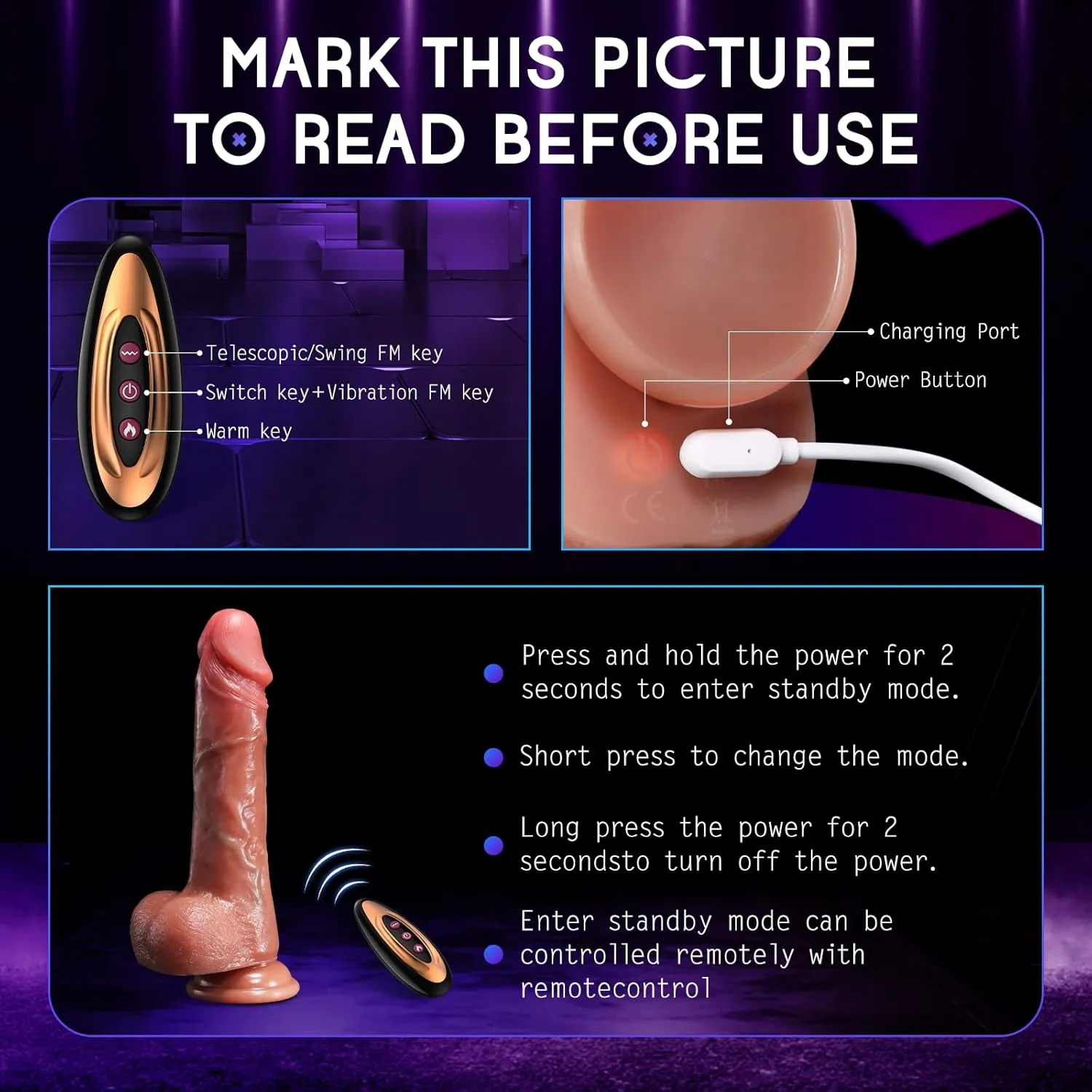 Thrusting Heated Dildo Vibrator – G-Spot & Anal Stimulator