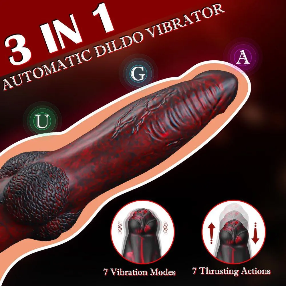 Thrusting K9 Dildo Thick Fantasy Dragon Monster Dildos 8.7" G-Spot Vibrator Adult Sex Toys