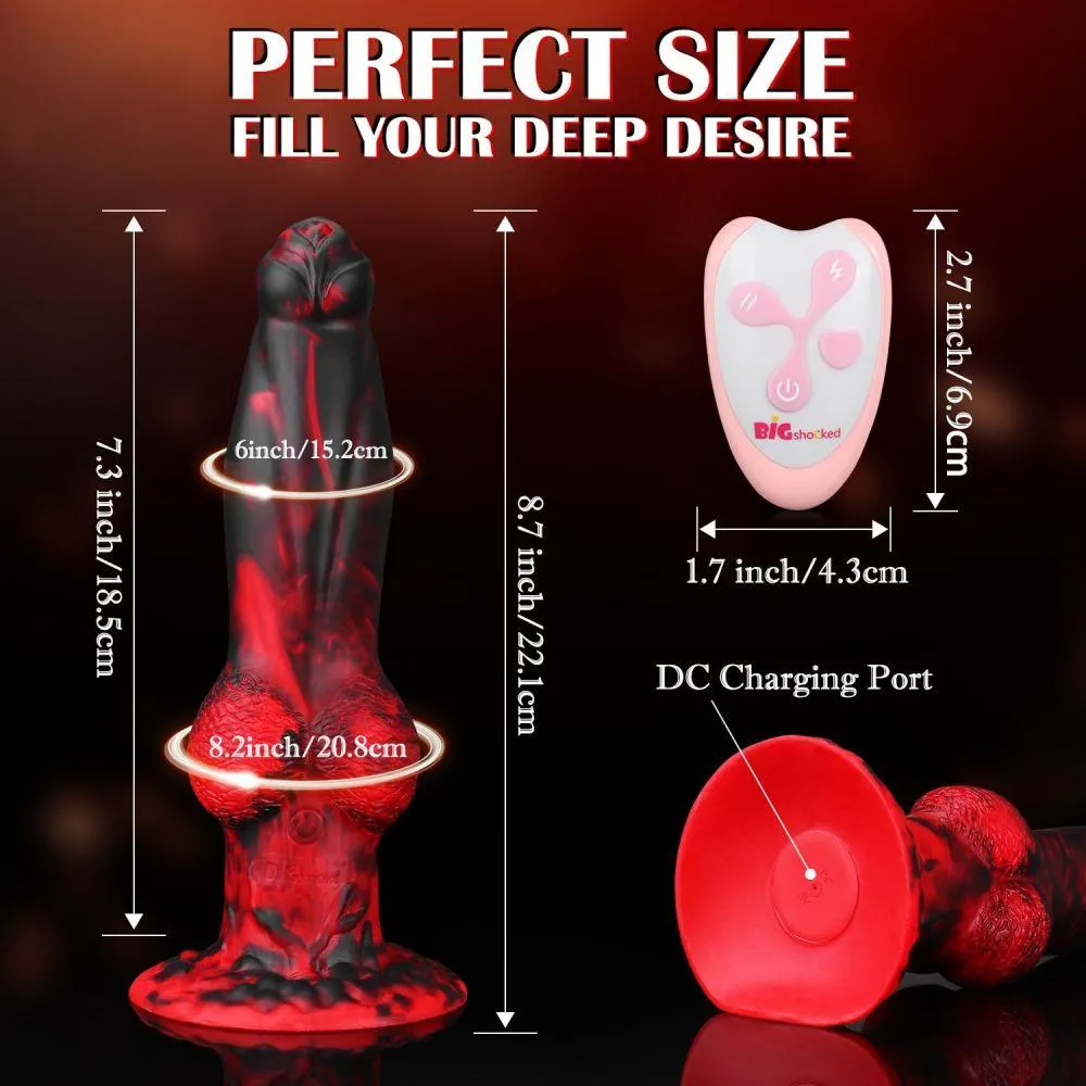 Thrusting K9 Dildo Thick Fantasy Dragon Monster Dildos 8.7" G-Spot Vibrator Adult Sex Toys