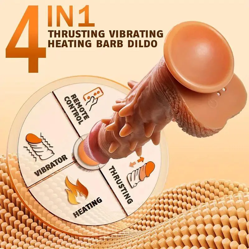 Thrusting Vibrating Realistic Dildo with 10 Frequencies Remote G-spot Anal Heating Dildos Adult Sex Toys