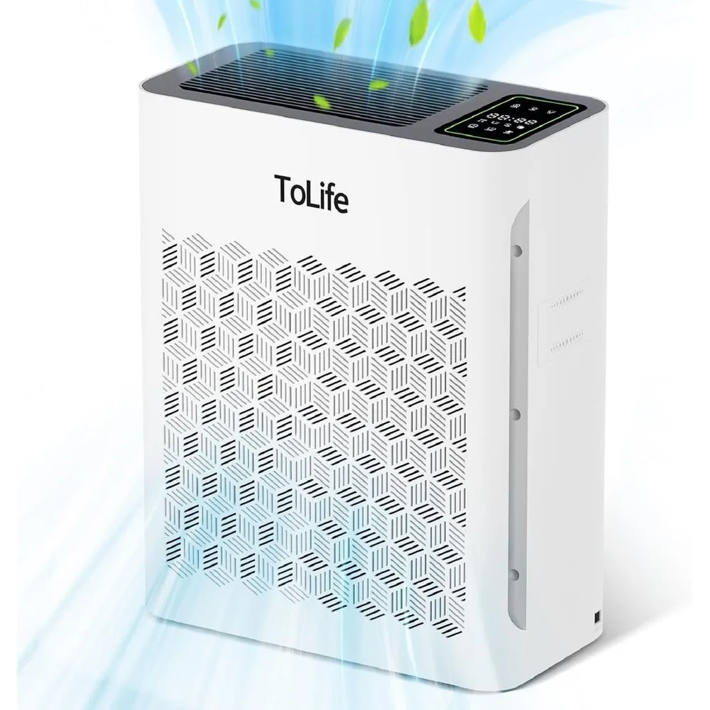 ToLife TZ-K2 HEPA Air Purifiers for Home Large Room with Light (1095 Sq. Ft) Remove 99.97% of Pet Hair Odo