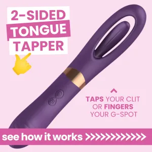 Tongue Tapper Fingering Dual-Ended G-Spot Vibrator - Two Sides for Doubled Pleasure!