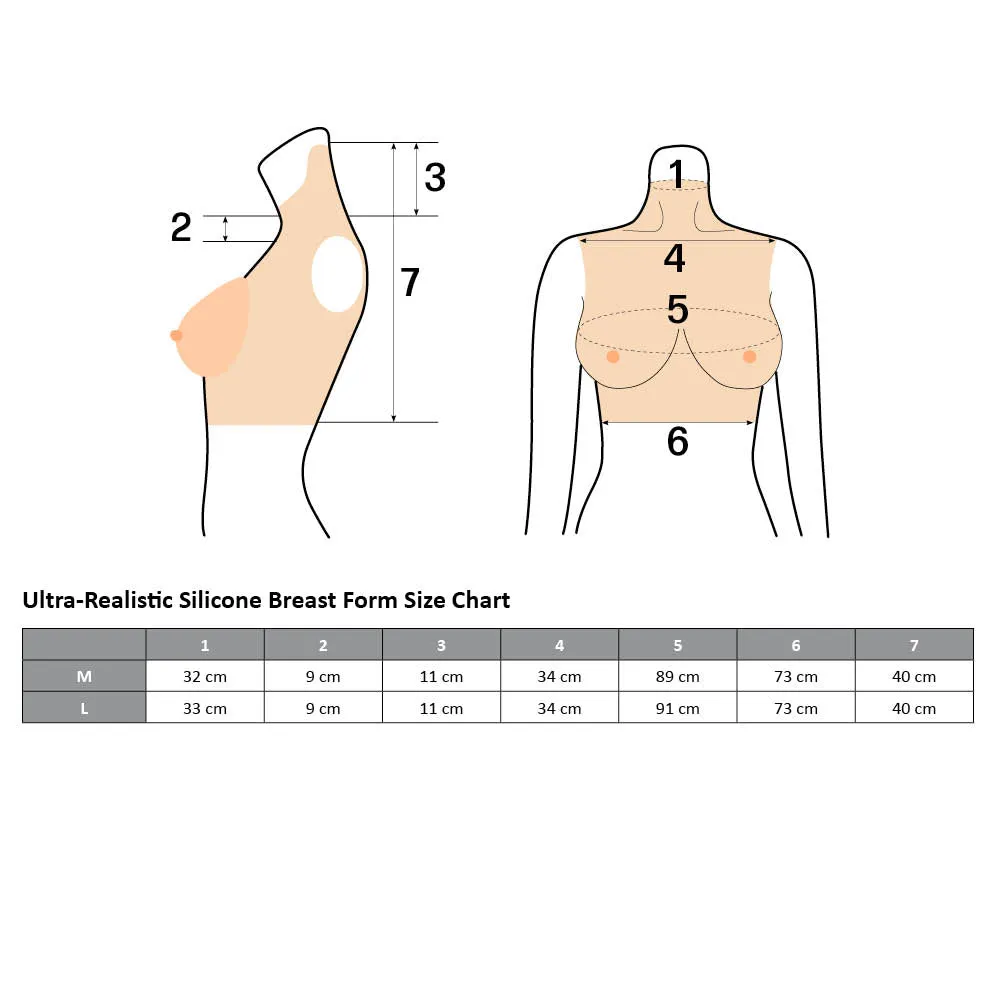 Ultra-Realistic Silicone Breast Form - Medium