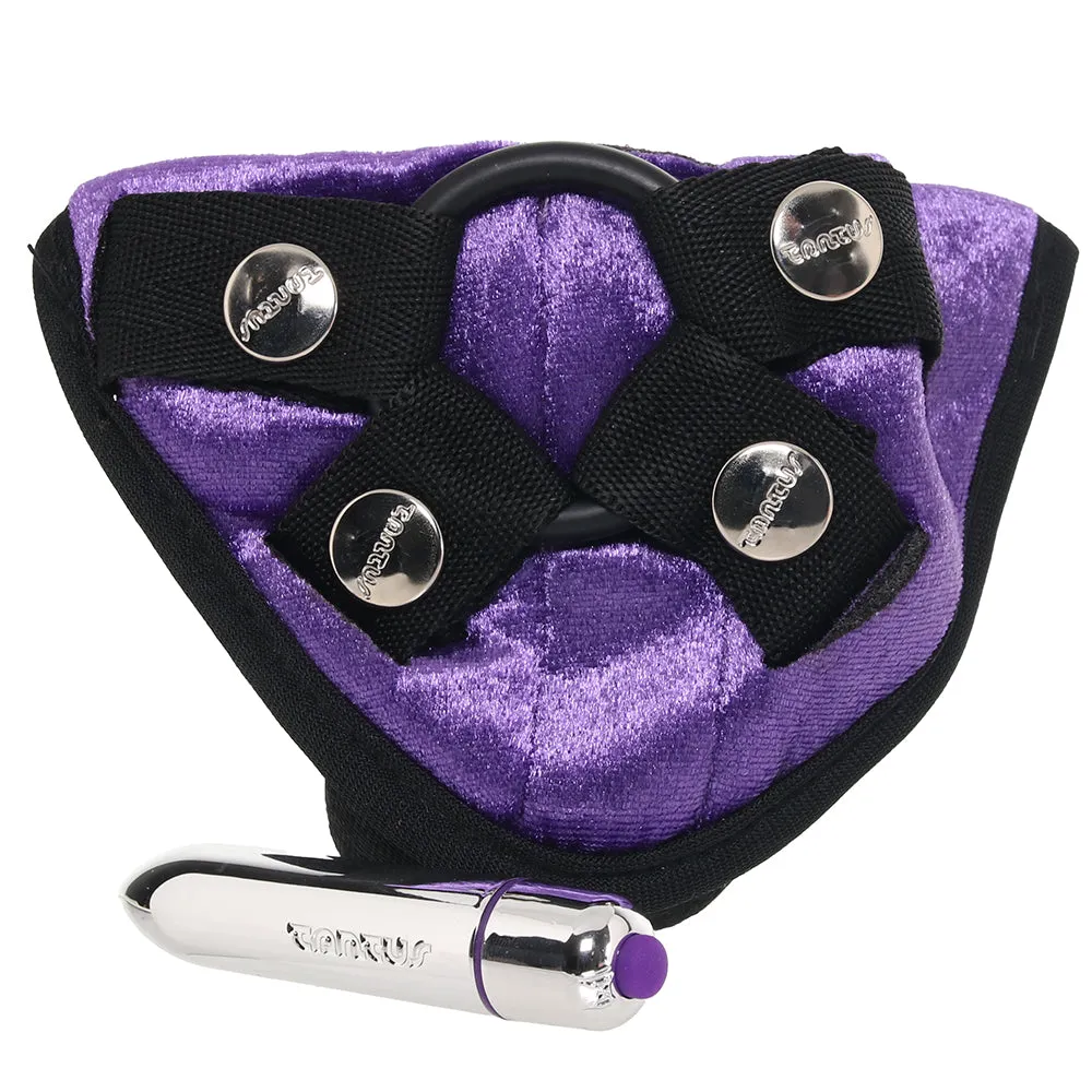 Velvet Vibrating Bullet Harness in Purple