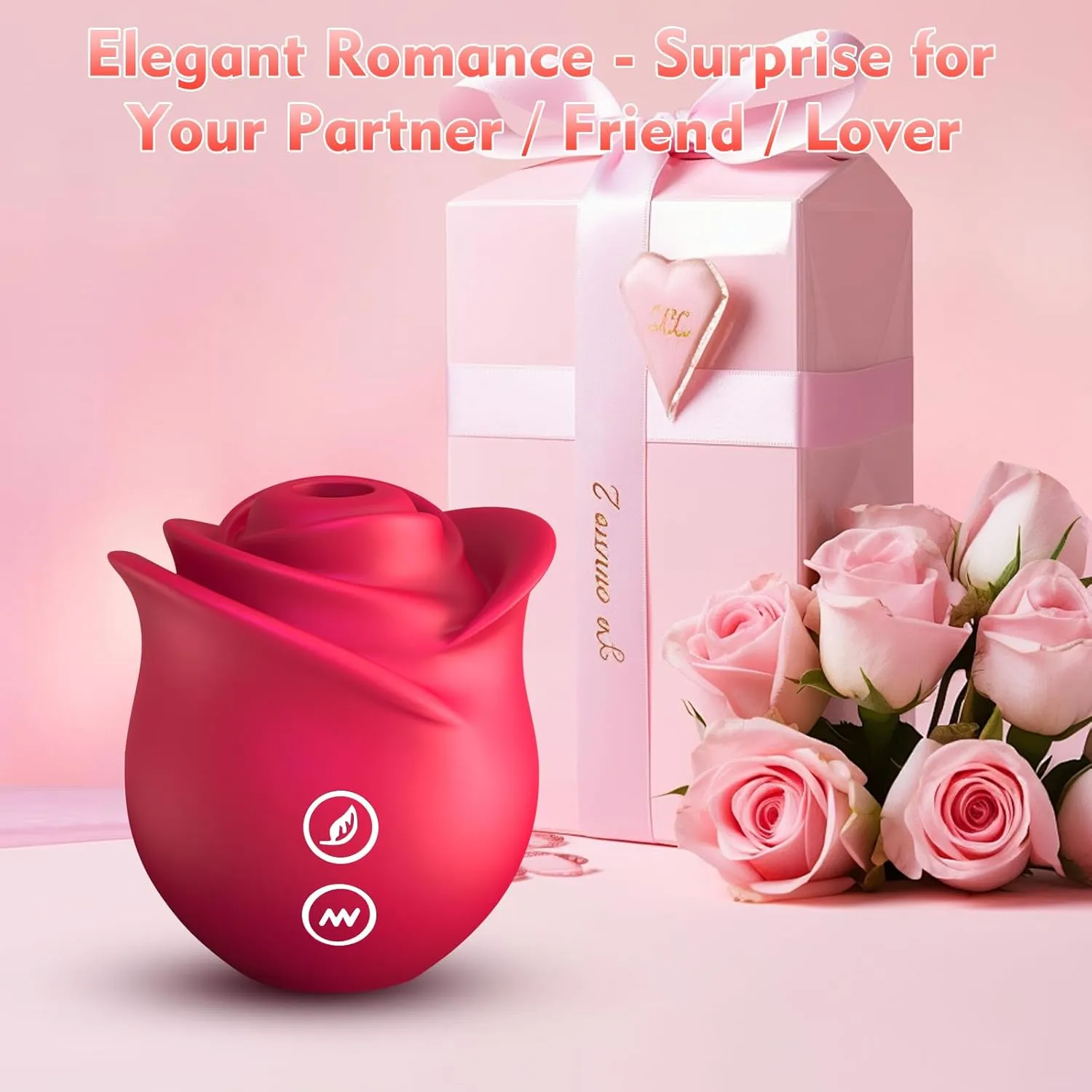 Venus Glow Rose Clitoral Suction Stimulator with App Remote Control