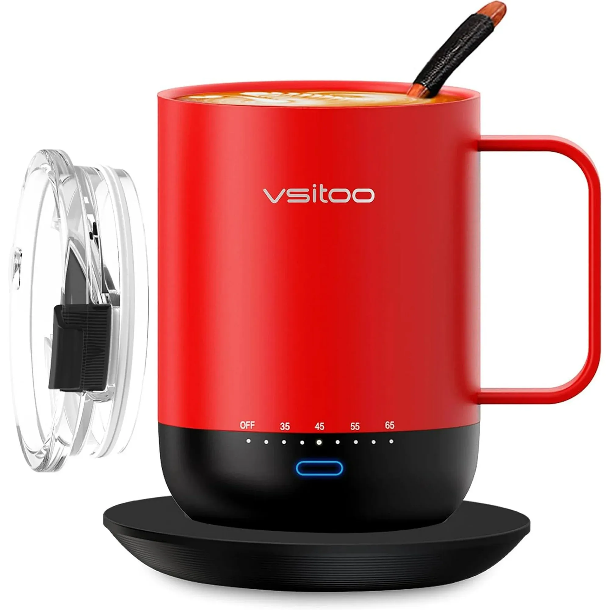 VSITOO s3pro Temperature Control Smart Mug 2 with Lid, Self Heating Coffee Mug 14 oz, 90 Min Battery Life
