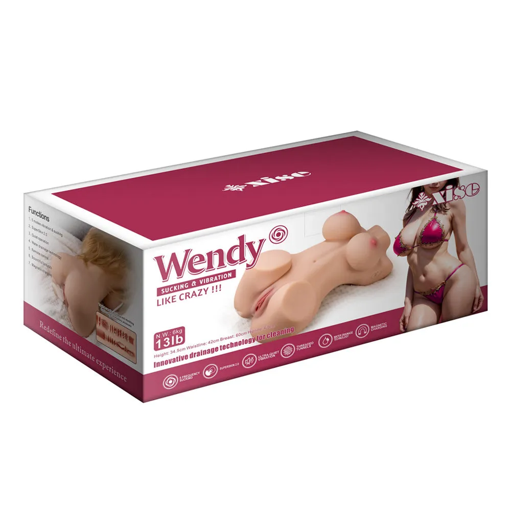 Wendy Remote Control Sucking Vibrating Self-Draining Torso Masturbator