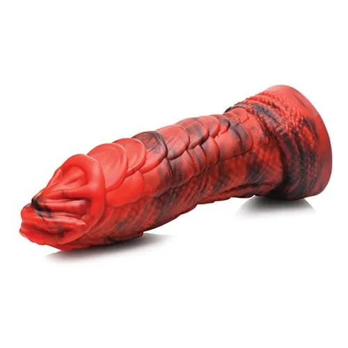 XR - Creature Cocks Fire Dragon Scaly Silicone Dildo 8.3" (Red)
