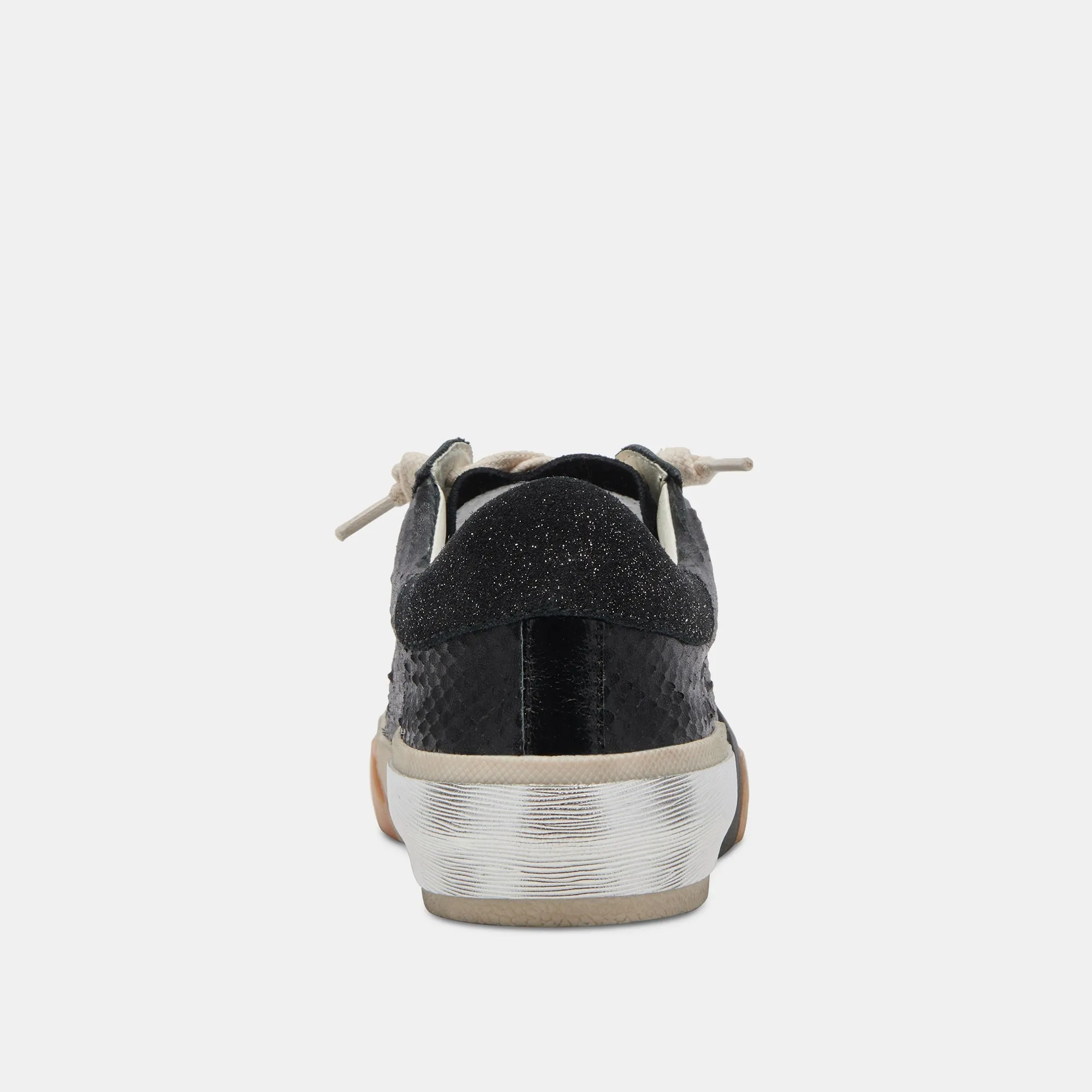 ZINA WIDE SNEAKERS ONYX EMBOSSED LEATHER - re:vita